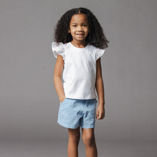 GIRLS Bluebell Organic Seersucker Pull-On Short