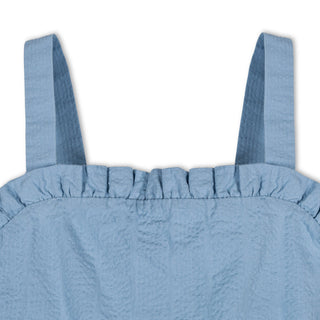 GIRLS Bluebell Organic Ruffle Edge Seersucker Dress