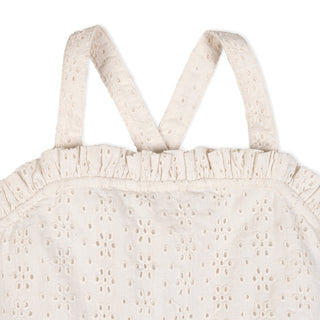 GIRLS Natural Eyelet Organic Ruffle Edge Eyelet Dress