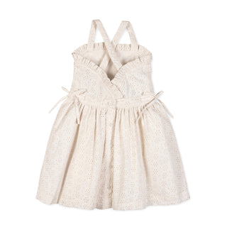GIRLS Natural Eyelet Organic Ruffle Edge Eyelet Dress