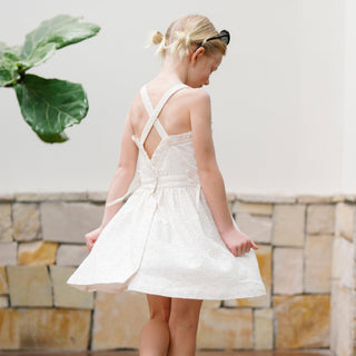 GIRLS Natural Eyelet Organic Ruffle Edge Eyelet Dress