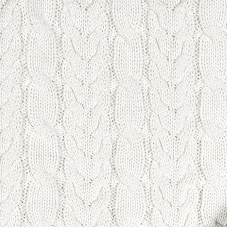 LAYETTE Soft White Cable Organic Cable Knit Blanket