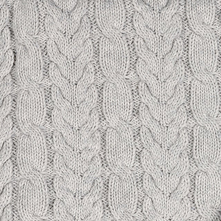 LAYETTE Light Gray Heather Cable Organic Cable Knit Blanket