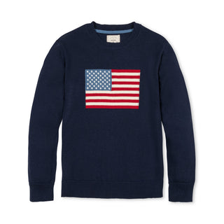 MENS Navy Flag Organic Crew Neck Flag Sweater