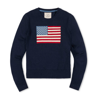 WOMENS Navy Flag Organic Crew Neck Flag Sweater