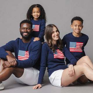 WOMENS Navy Flag Organic Crew Neck Flag Sweater