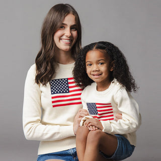 WOMENS Ivory Flag Organic Crew Neck Flag Sweater