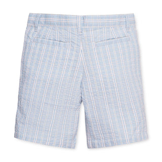 BOYS Blue Chateau Check Organic Seersucker Short