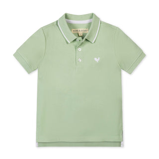 BOYS Soft Green Organic Pique Polo