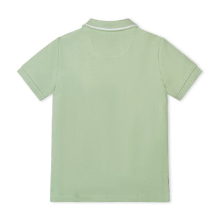 BOYS Soft Green Organic Pique Polo