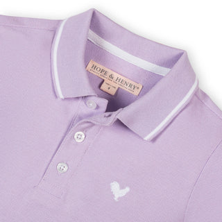 BOYS Lavender Organic Pique Polo