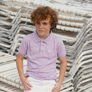 BOYS Lavender Organic Pique Polo