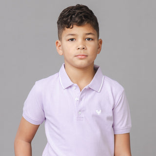BOYS Lavender Organic Pique Polo