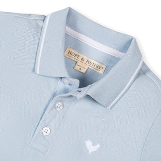 BOYS Pale Blue Organic Pique Polo