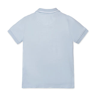 BOYS Pale Blue Organic Pique Polo
