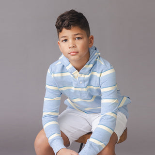 BOYS Sunlit Multi Stripe Organic French Terry Henley Hoodie