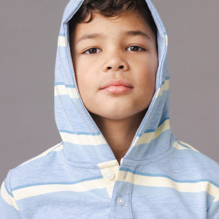 BOYS Sunlit Multi Stripe Organic French Terry Henley Hoodie