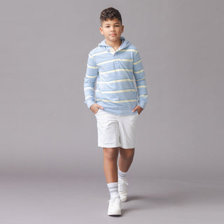 BOYS Sunlit Multi Stripe Organic French Terry Henley Hoodie