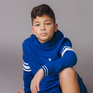 BOYS Bold Blue Organic French Terry Kanga Hoodie
