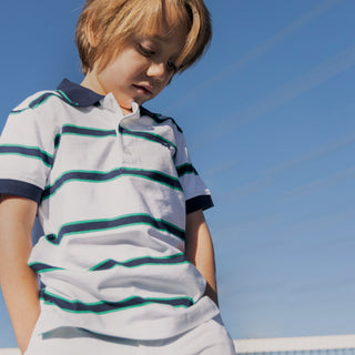 BOYS Pickleball Stripe Organic Jersey Polo