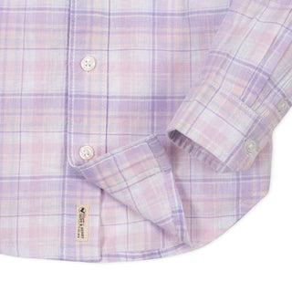 BOYS Monet Plaid Linen Button Down Shirt