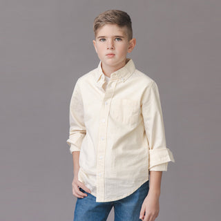BOYS Yellow Seersucker Organic Seersucker Shirt