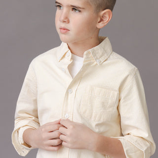 BOYS Yellow Seersucker Organic Seersucker Shirt