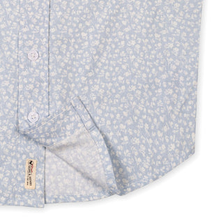 BOYS Blue Chateau Ditsy Linen Short Sleeve Shirt