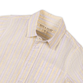 BOYS Sunlit Stripe Linen Short Sleeve Shirt