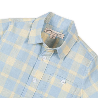 BOYS Sunlit Plaid Linen Short Sleeve Shirt