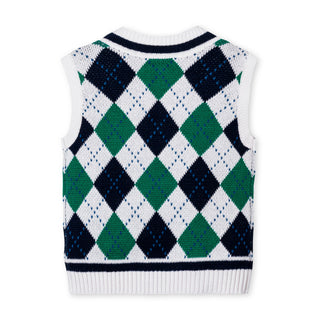 BOYS Pickleball Argyle Organic Argyle Sweater Vest