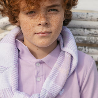 BOYS Monet Plaid Intarsia Organic V-Neck Intarsia Sweater