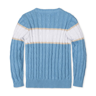 BOYS Bluebell Stripe Organic Crewneck Sweater