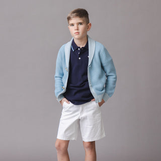 BOYS Bluebell Organic Shawl Collar Cardigan