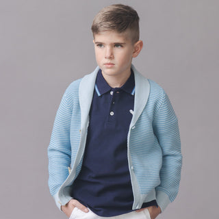 BOYS Bluebell Organic Shawl Collar Cardigan