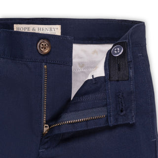 BOYS Navy Linen Linen Suit Pant