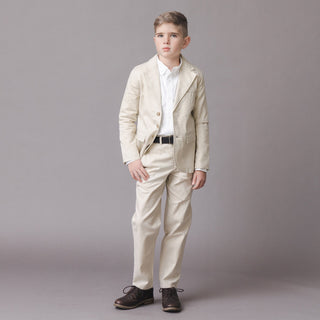 BOYS Sand Linen Linen Suit Pant