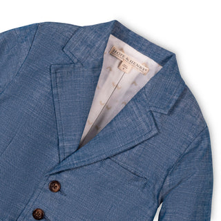 BOYS Chambray with Logo Lining Organic Chambray Suit Jacket