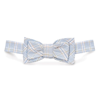 BOYS Blue Chateau Check Seersucker Bow Tie