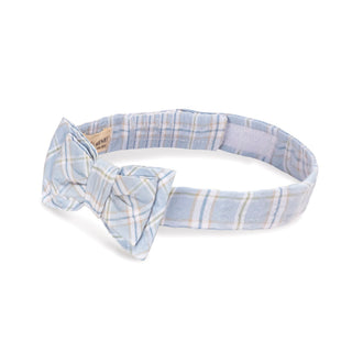 BOYS Blue Chateau Check Seersucker Bow Tie