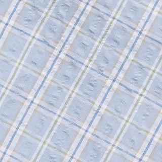 BOYS Blue Chateau Check Seersucker Bow Tie