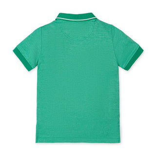 BOYS Kelly Green Organic Pique Polo