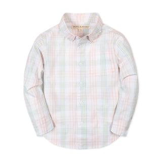 BOYS Chateau Plaid Organic Stretch Poplin Shirt