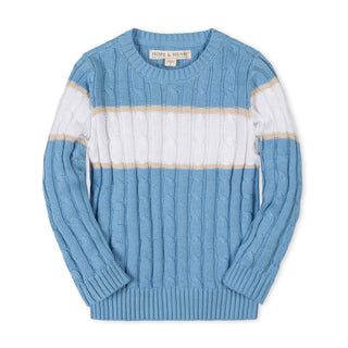 BOYS Bluebell Stripe Organic Crewneck Sweater
