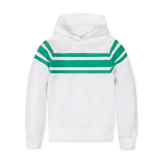 GIRLS White with Green Organic French Terry Hoodie