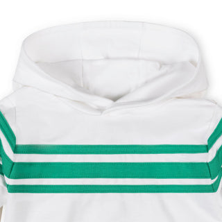 GIRLS White with Green Organic French Terry Hoodie