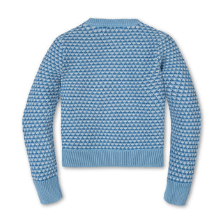 GIRLS Bluebell Tweed Organic Tweed Stitch Bow Cardigan