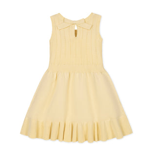 GIRLS Pale Yellow Organic Flounce Hem Sweater Dress