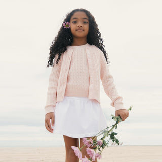 GIRLS White Organic French Terry Skort