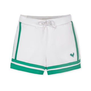 GIRLS White and Green Organic French Terry Short